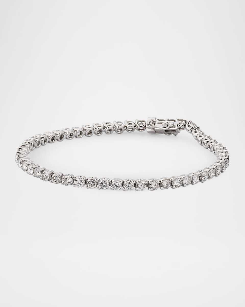 Platinum Round Diamond Tennis Bracelet, 5.75tcw
